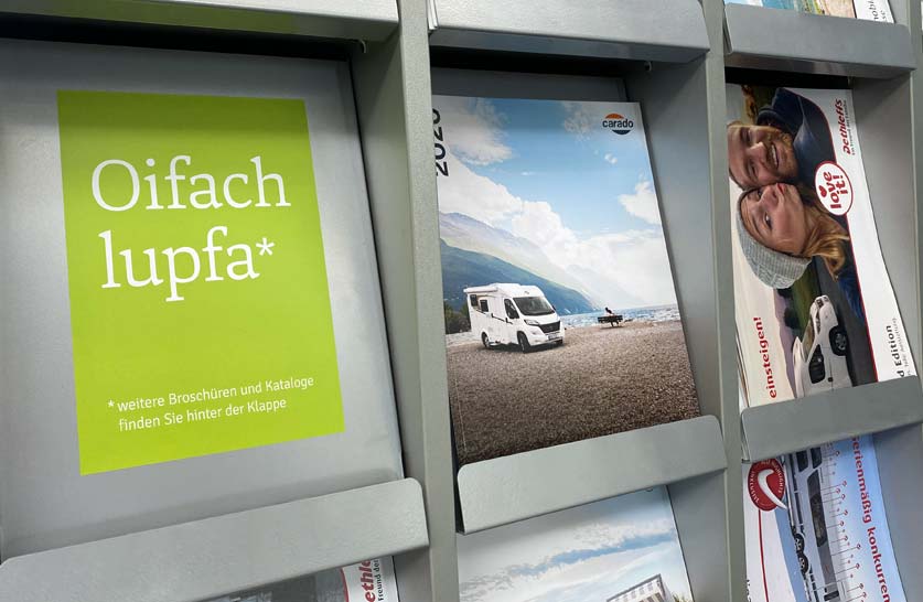 Erwin Hymer Center exhibition design - sticker