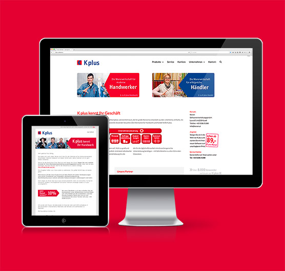 K plus Corporate Design - Webseite
