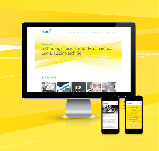 Pantec Corporate Design - Webseite