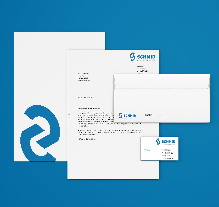 Schmid Metallbearbeitung Corporate Design - Geschäftsdrucksachen