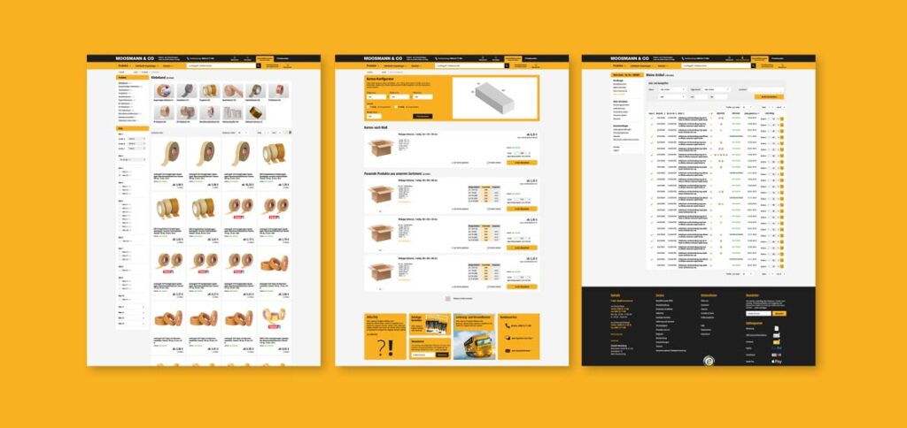 Moosmann digital commerce webdesign - page layouts
