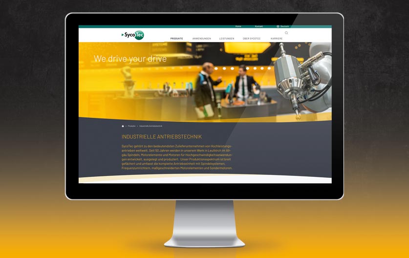 SycoTec Webdesign - Einstiegsseite Industrial Drives