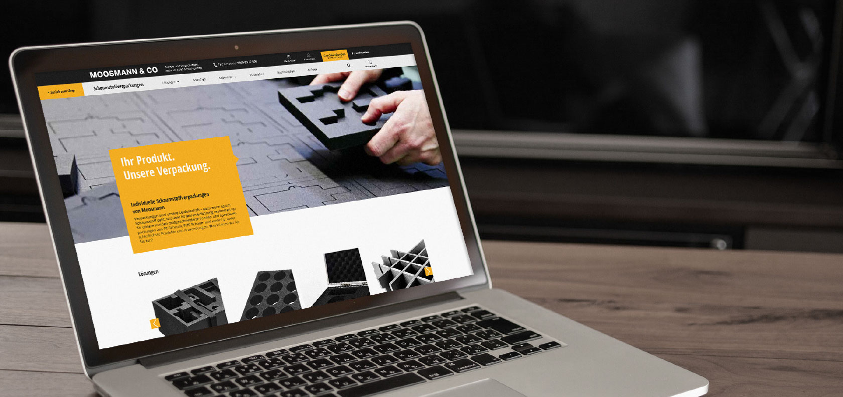 Moosmann foam packagings - webdesign