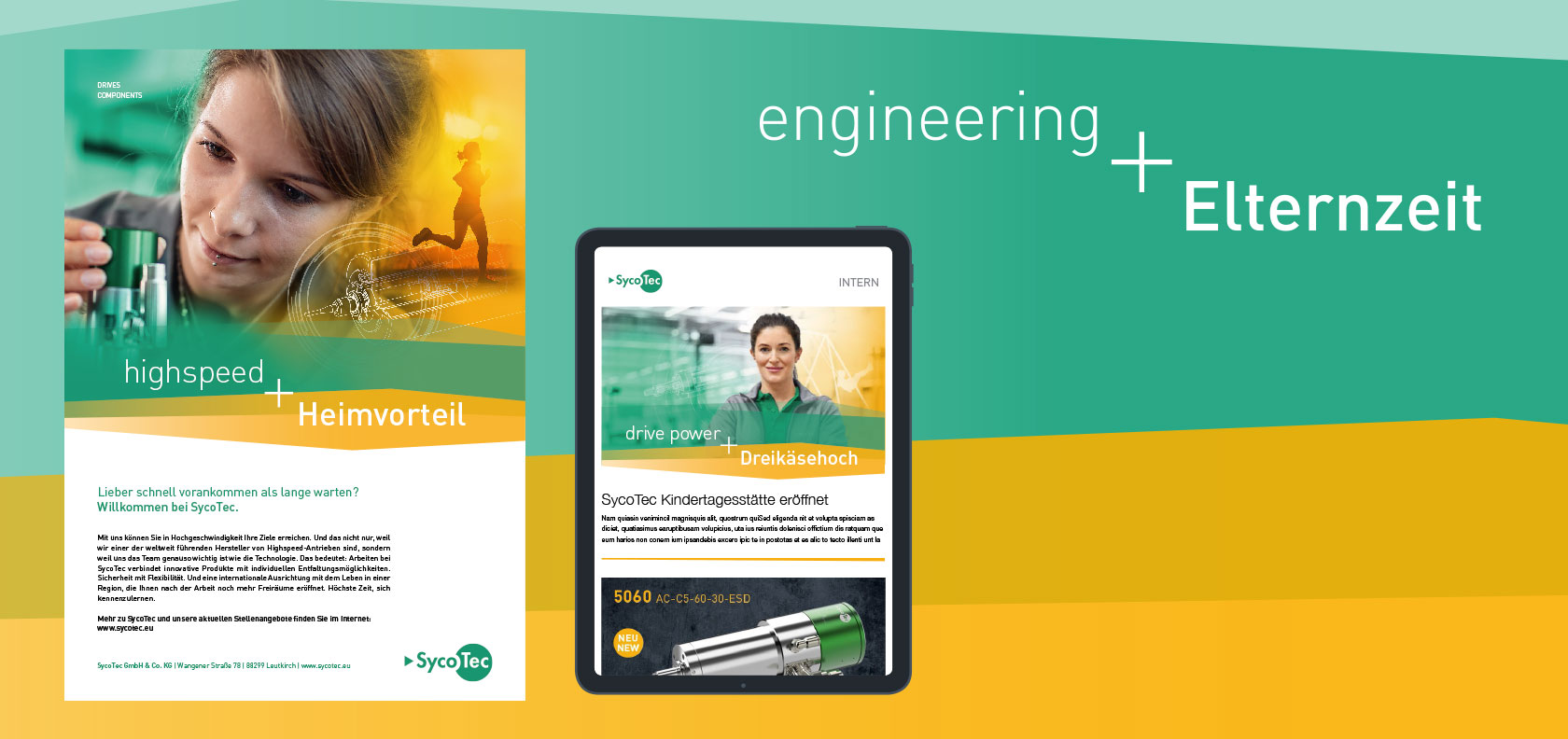 SycoTec employer branding - advertising and newsletter template